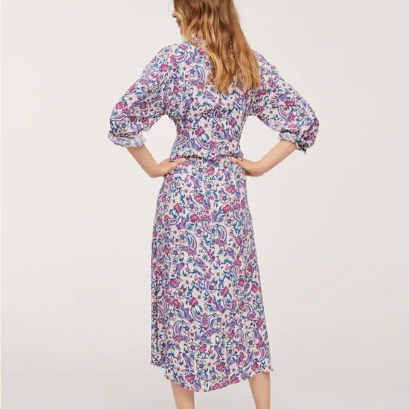 Mango Floral Lace Detail Dress New - Picture 4 of 9